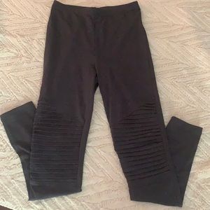 Charcoal moto leggings.